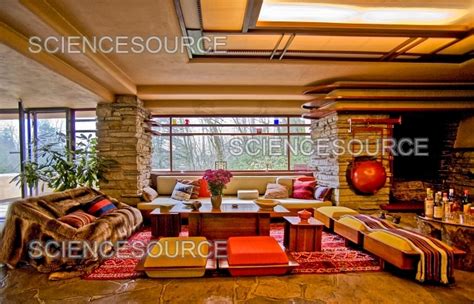 Fallingwater Living Room Interior (Fra | Stock Image - Science Source Images