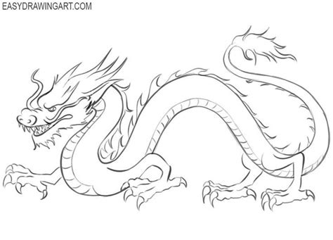 Chinese Dragon Drawing Simple : Easy Drawing Dragon Chinese Getdrawings Dragons Drawings ...