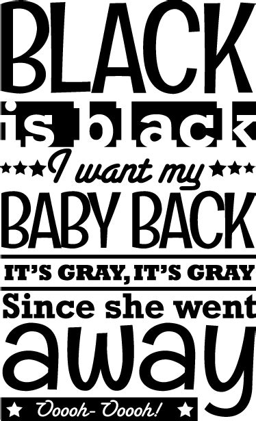 Black is Black Lyrics Decal - TenStickers