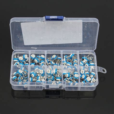 500Pcs 10 Values Variable Resistor 500R To 1M RM065 Carbon Film ...