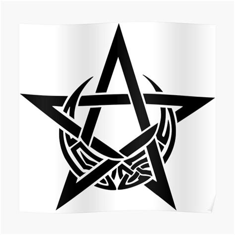 "Black Celtic Pentacle | Pentagram | Celtic Moon" Poster for Sale by ...