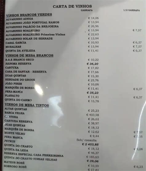 Menu at Cervejaria Ramiro pub & bar, Lisbon, Av. Alm. Reis 1