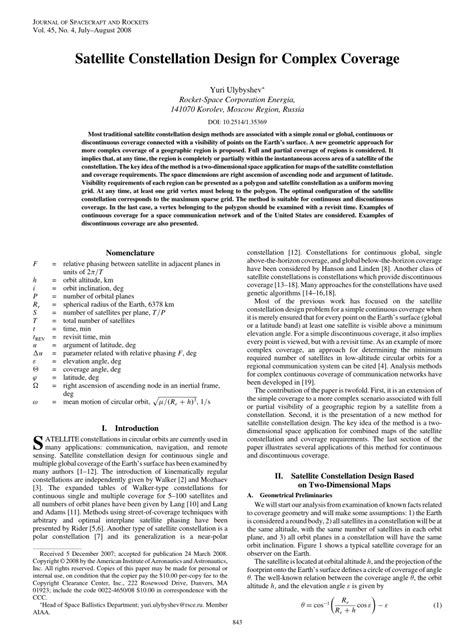 (PDF) Satellite Constellation Design for Complex Coverage