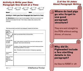 Common Core Aligned Paragraphs and Pigs: Teaching Paragraph Writing with Humor