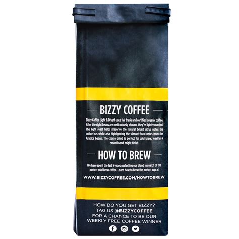 Bizzy Organic Cold Brew Coffee | Light & Bright Blend | Coarse Ground Coffee | Micro Sifted ...