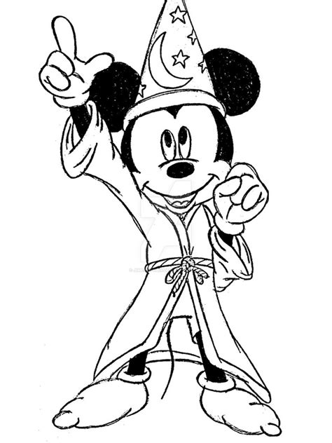 Sorcerer Mickey Drawing at PaintingValley.com | Explore collection of Sorcerer Mickey Drawing