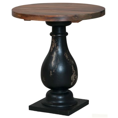 RUSTIC WOOD PEDESTAL SIDE TABLE | Pedestal side table, Rustic furniture ...