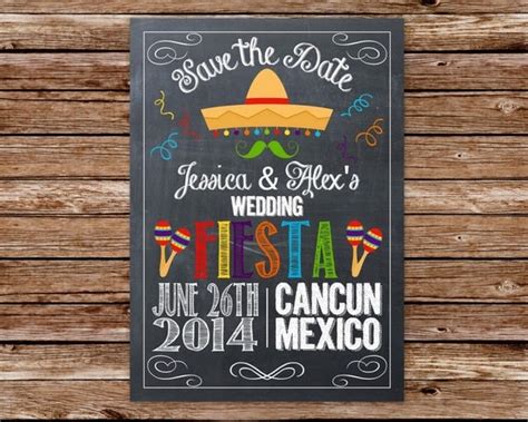 Fiesta Save the Date, Chalkboard Fiesta, Wedding Save the Date, Printable, DIY by The Paper ...