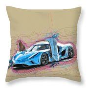 Drawing Koenigsegg Regera 2018 Open Doors Hypercar Blue Sports Cars Supercar Colorful Abstract ...