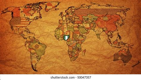 Old Political Map World Flag Nigeria Stock Illustration 50047357 ...