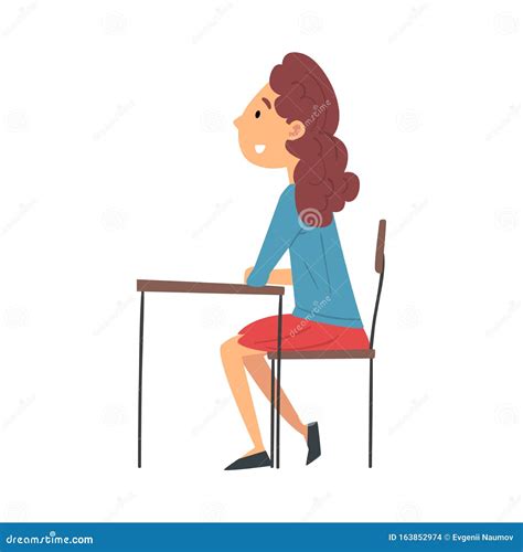 Student Sitting At The Table With Piles Of Books. Cartoon Vector | CartoonDealer.com #80111075