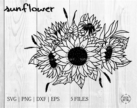 Sunflowers SVG files Vector flowers Sunflowers Svg Png | Etsy