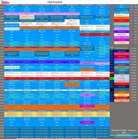 Disney Junior's Schedule! by BobCardsForever on DeviantArt