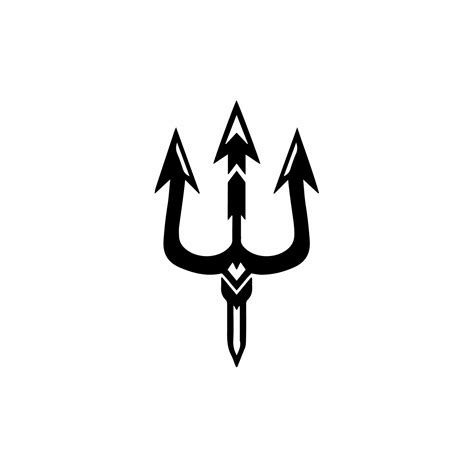 Trident Symbol Logo. Tribal Tattoo Design. Stencil Vector Illustration ...