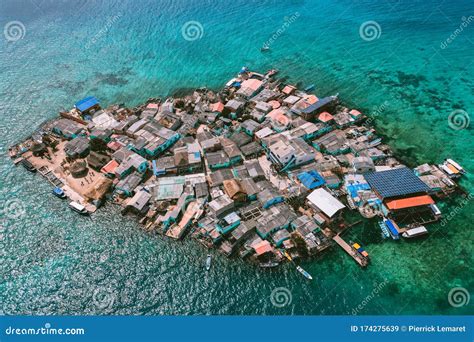 Aerial View of Santa Cruz Del Islote the Most Populated Island in the ...