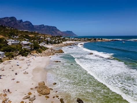 Camps Bay Beach Cape Town from Above with Drone Aerial View, Camps Bay ...