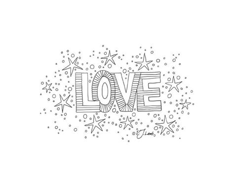 Love, Black and White Graphic Word Art Print, Reproduced From Original ...