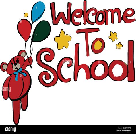 Hand drawn welcome to school Cartoon art with white background and creative design Stock Vector ...