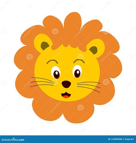 Cartoon Lion Head, Lion Head, Animal Head.Cartoon Lion Face Stock ...