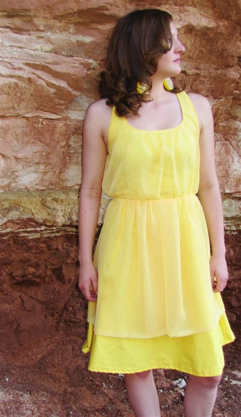 Items similar to Lemon Yellow Chiffon Dress on Etsy