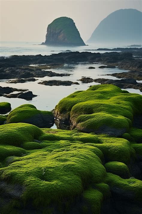 Rocks With Plants Covered In Moss Background Wallpaper Image For Free ...