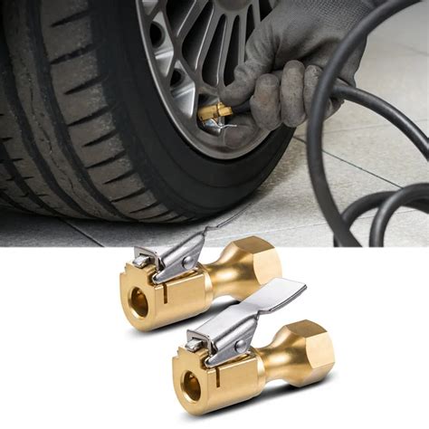 2PCS Air Chuck, Heavy Duty Open Flow Lock On Tire Chuck with Clip for Inflator Gauge Compressor ...