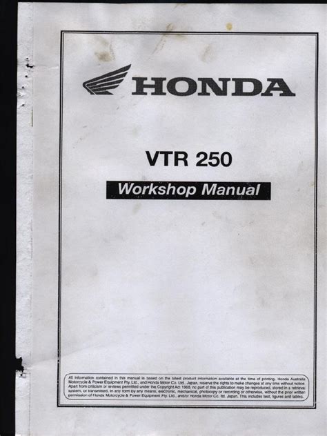 VTR250 Shop Manual PDF | PDF