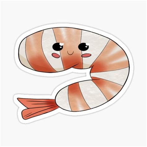 "Cute Shrimp sticker" Sticker for Sale by AliciaBarten | Redbubble