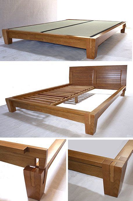 The Yamaguchi Platform Bed Frame in Honey Oak - This Japanese style platform bed is constructed ...