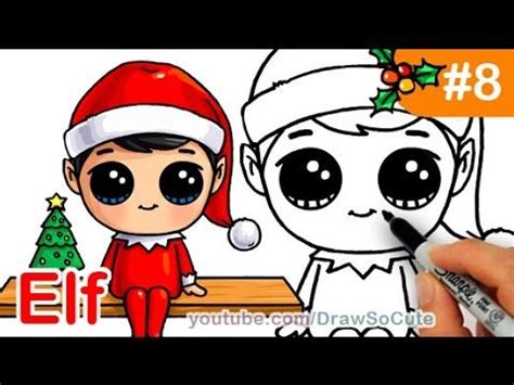 How to Draw Elf on the Shelf Cute step by step Christmas Holiday Characters | Cute drawings, How ...