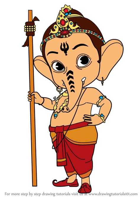 How to Draw Bal Ganesh - DrawingTutorials101.com | Ganesha drawing, Baby cartoon drawing, Ganesh ...