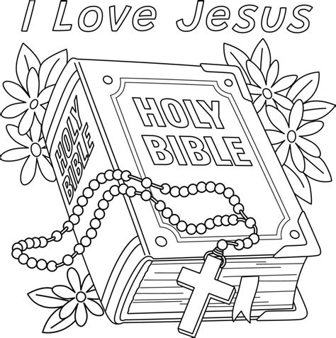 Christian I Love Jesus Coloring Page for Kids 21501587 Vector Art at ...