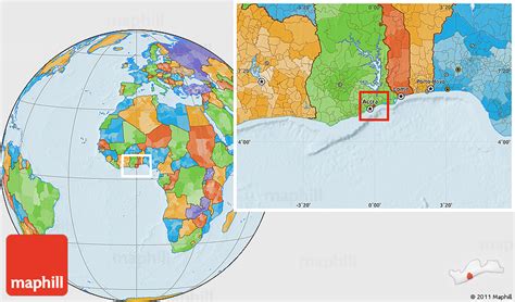 Political Location Map of Tema (Accra)