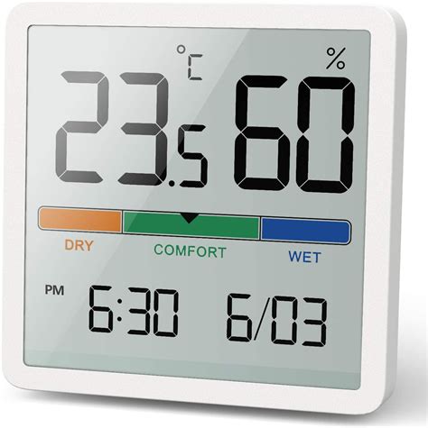 Hygrometer Indoor Thermometer, Room Humidity Gauge with Temperature ...