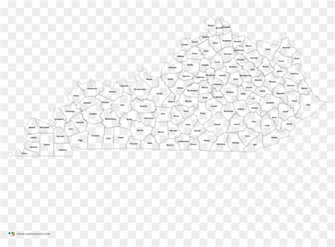 Kentucky Counties Outline Map - Line Art, HD Png Download - 1584x1123 ...