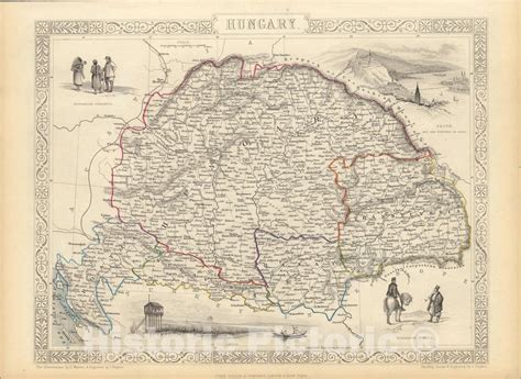 Historic Map : Hungary., 1851, Vintage Wall Art in 2021 | Antique maps ...