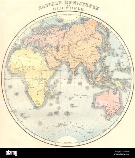 WORLD: East Hemisphere, 1870 antique map Stock Photo - Alamy