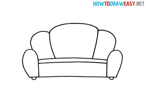 a drawing of a couch with the words how to draw easy