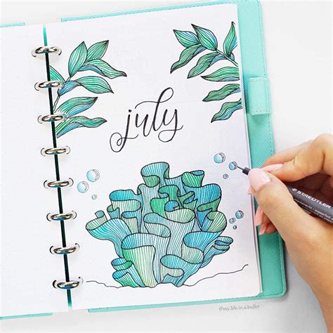 July Cover Page - @my.life.in.a.bullet | Bullet Journal Amino