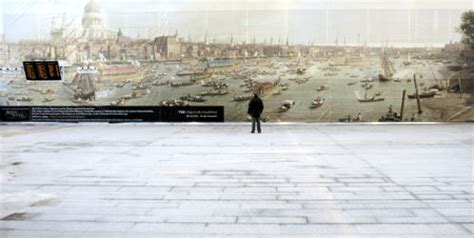 30-metre Canaletto Thames scene goes on display at London Bridge [21 February 2012]