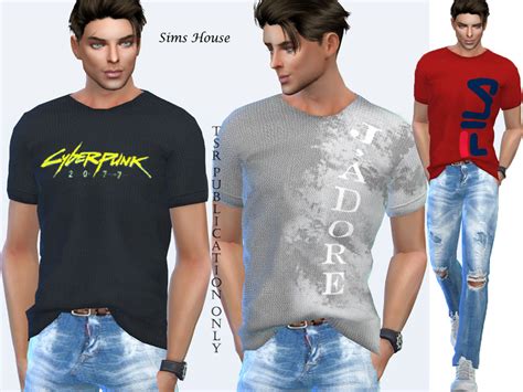 The Sims Resource - Men's logo t-shirt