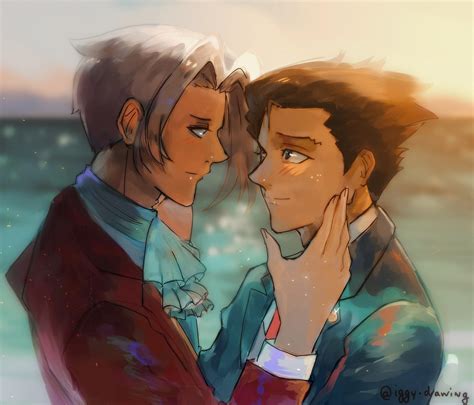 Narumitsu/ Wrightworth/ Phoenix Wright x Edgeworth fanart by me ! My Instagram is iggy.drawing ...