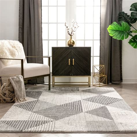 Well Woven Lisbon Lujo Mid-Century Modern Geometric Grey 7'10" x 9'10" Area Rug - Walmart.com ...