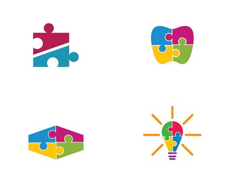 Puzzle logo template set 962620 Vector Art at Vecteezy