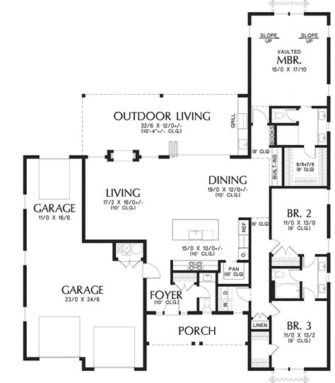 House Plan 81342 - Farmhouse Style with 1960 Sq Ft, 3 Bed, 2 Bath