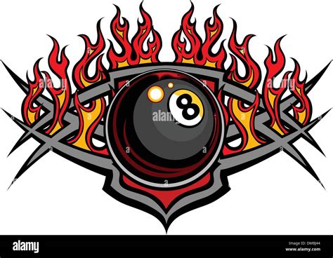 Billiards Eight Ball Flaming Vector Design Template Stock Vector Image & Art - Alamy