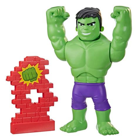 Marvel Spidey and His Amazing Friends Power Smash Hulk Preschool Toy, Face-Changing 10-inch Hulk ...