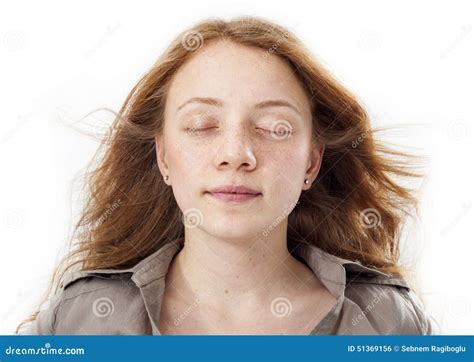 Portrait of Beautiful Girl Face with Eyes Closed Stock Photo - Image of teenager, portrait: 51369156