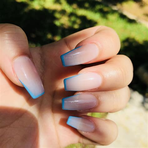 Acrylic nails, light blue,gel,outline design | Blue acrylic nails, Perfect nails, Pretty acrylic ...