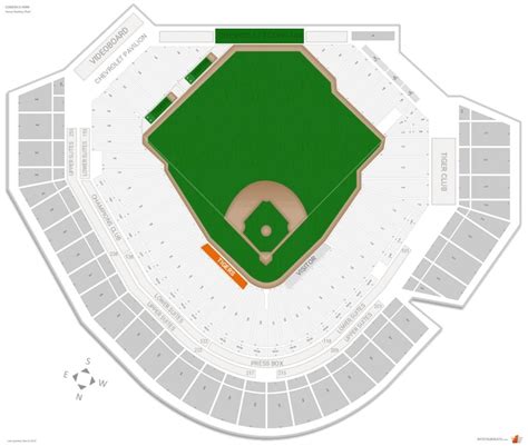 Detroit Tigers Stadium Seating Map - Detroit Tigers Lover